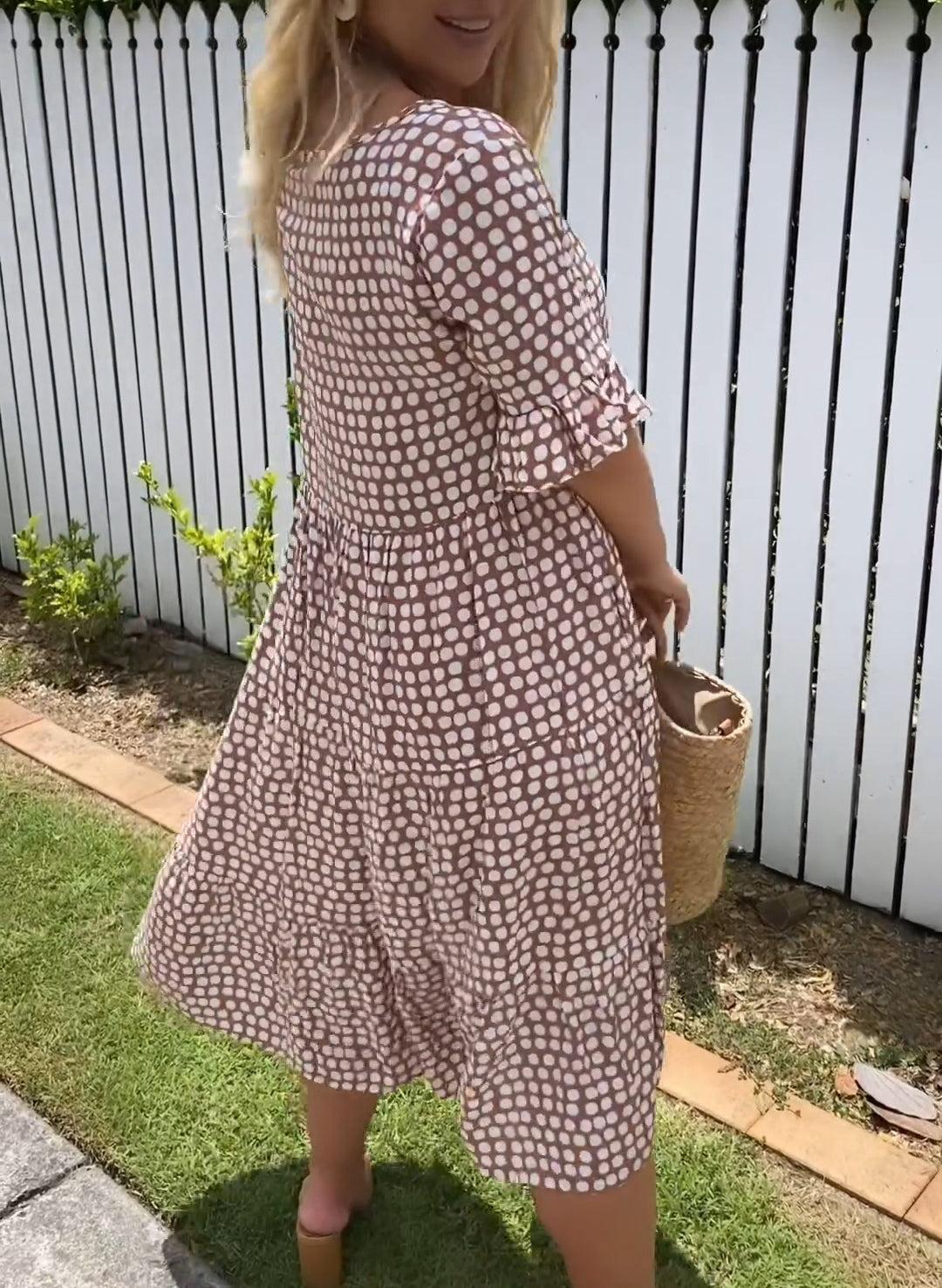 Camille | Breezy Polka Dot Midi Dress