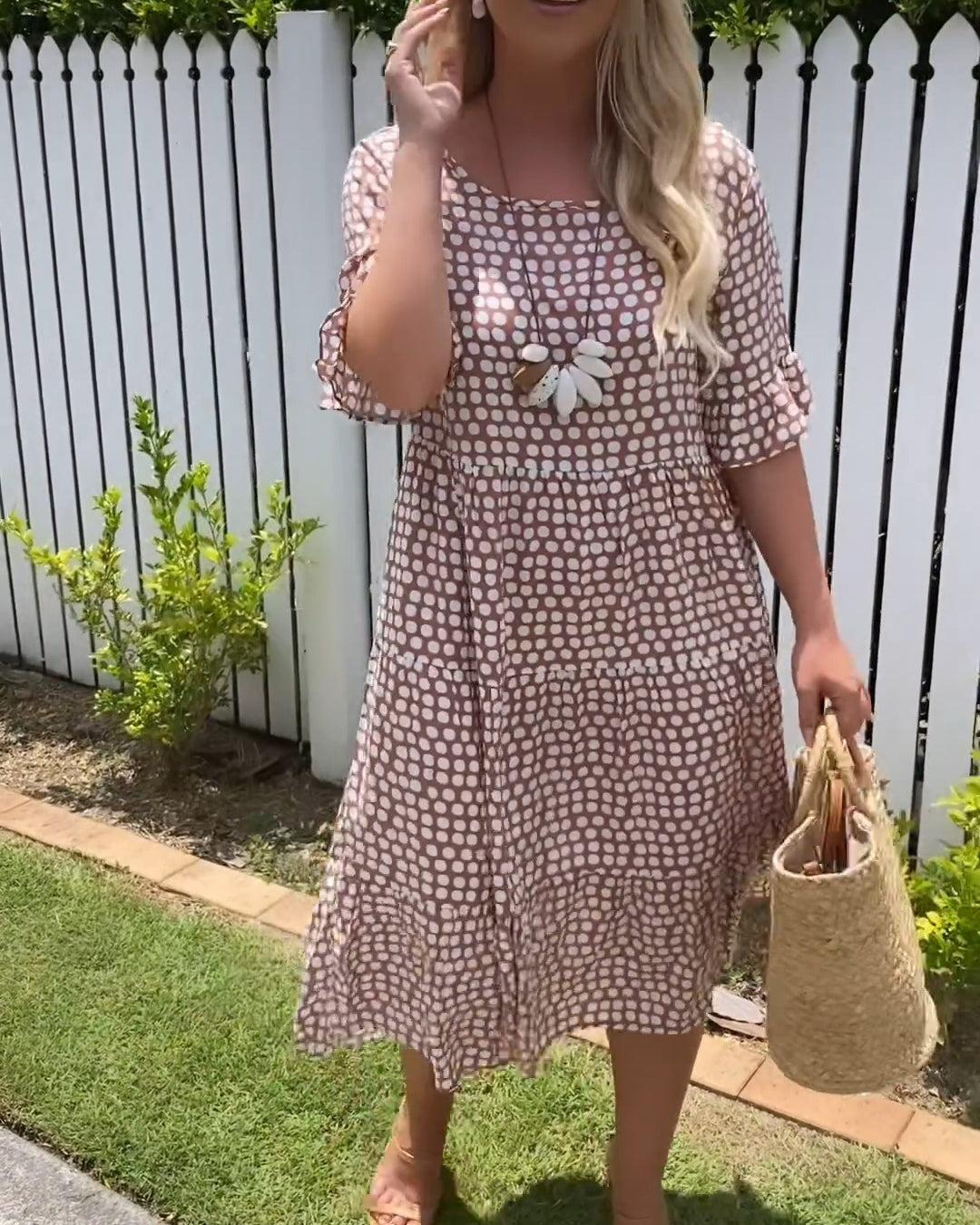 Camille | Breezy Polka Dot Midi Dress