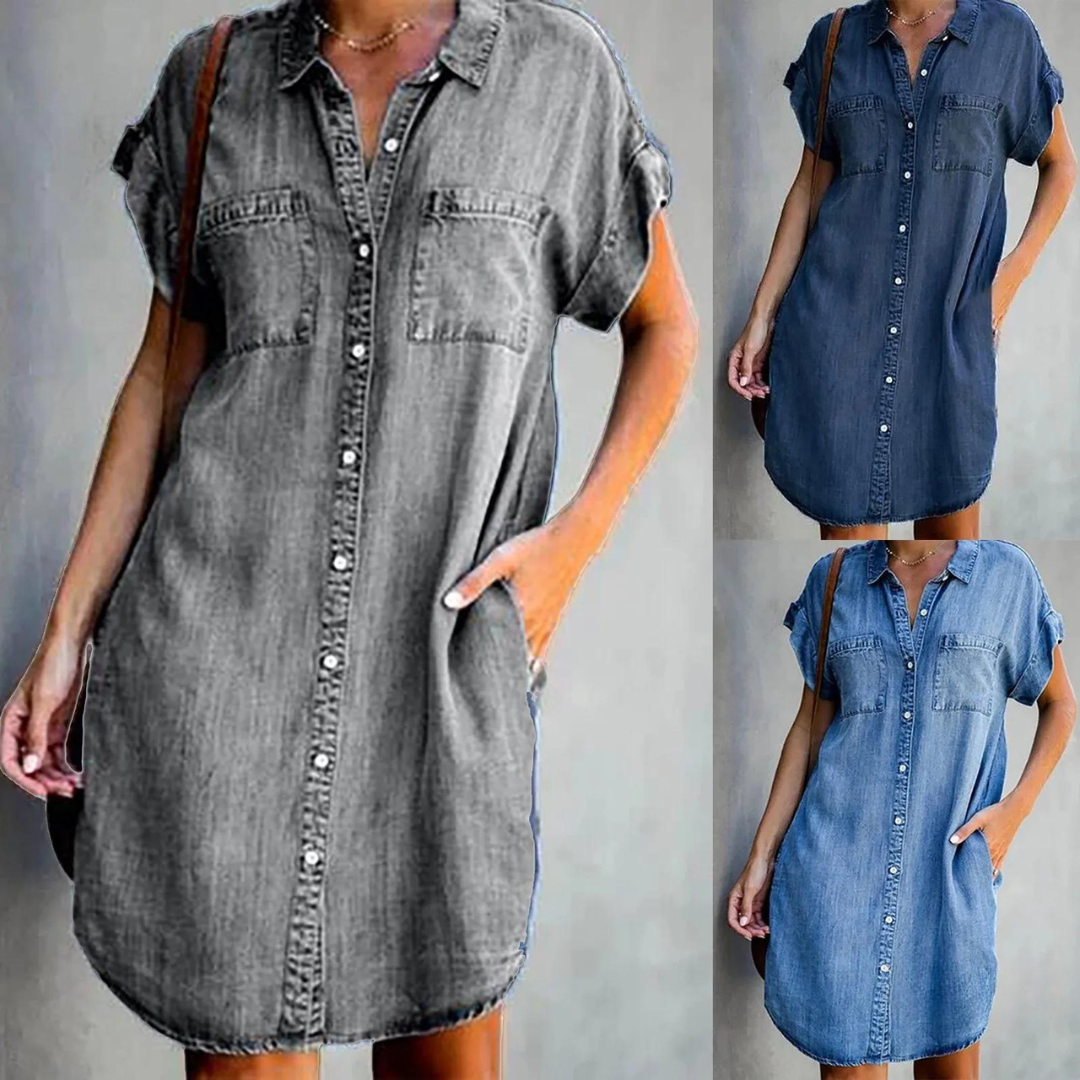 Olivia | Effortless Denim Shirt Dress