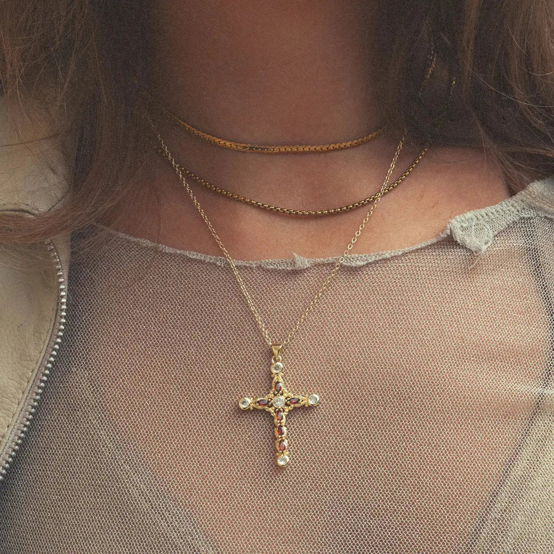 Celestia Gold Cross Necklace