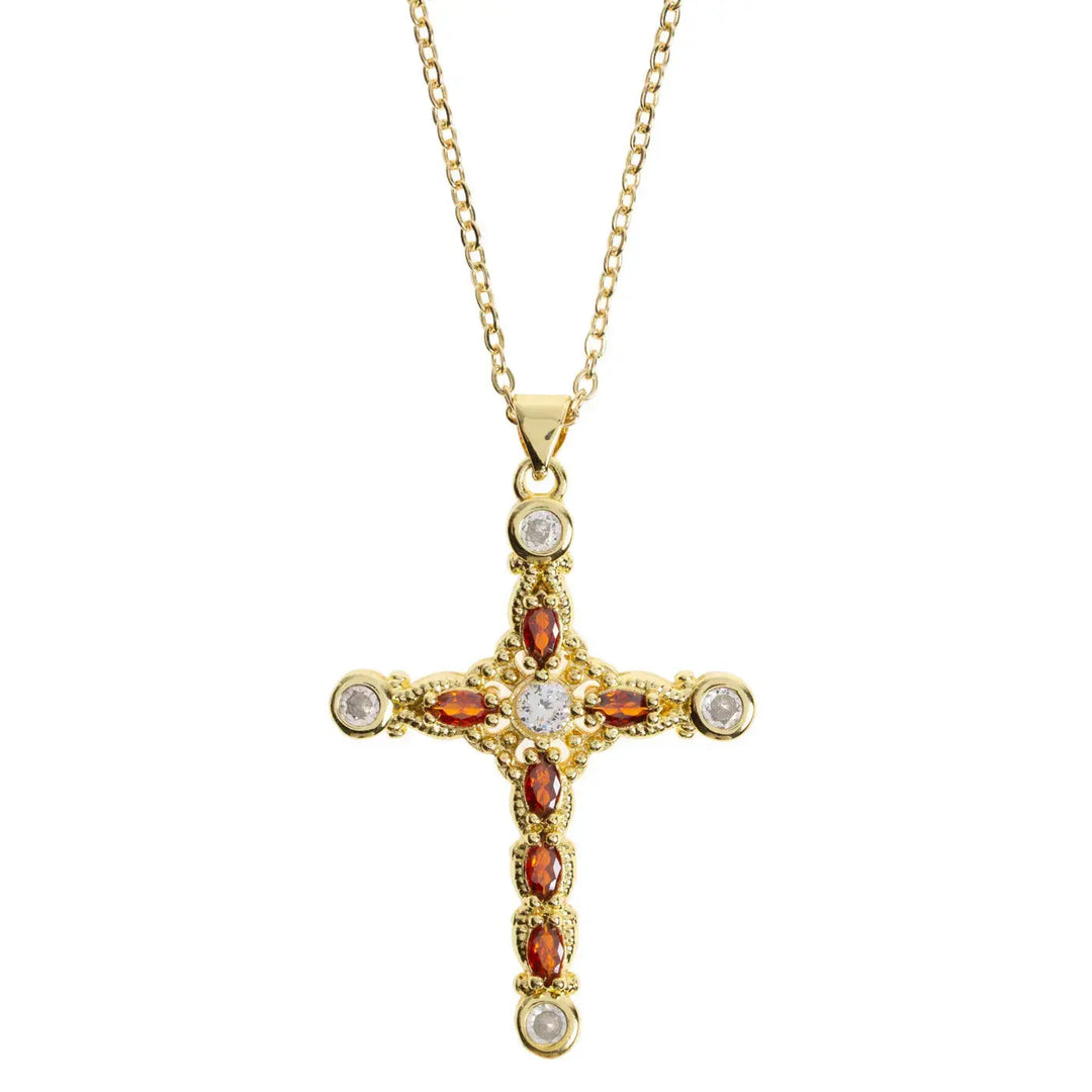 Celestia Gold Cross Necklace