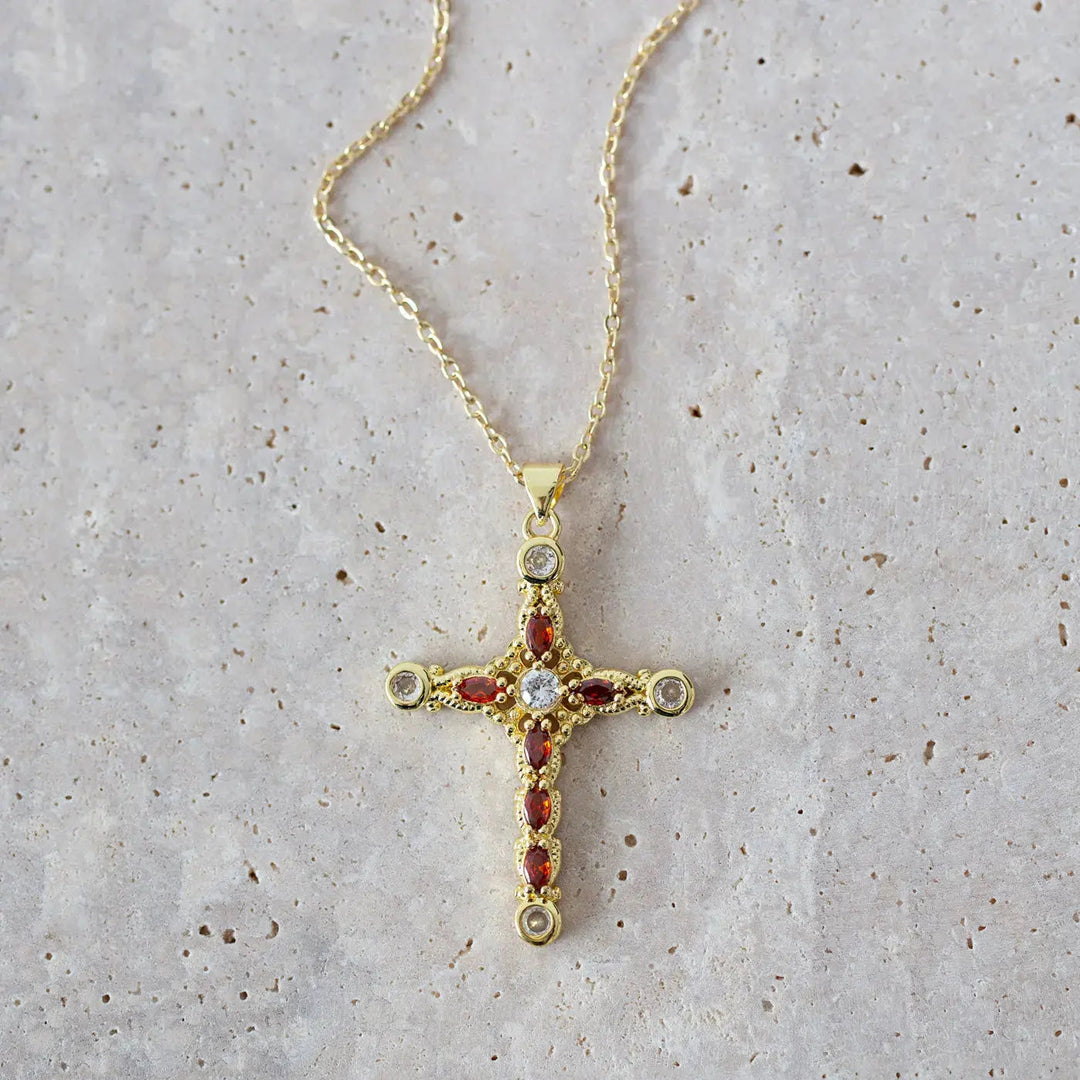 Celestia Gold Cross Necklace