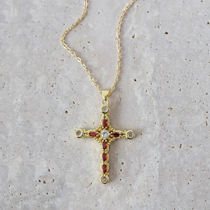 Celestia Gold Cross Necklace