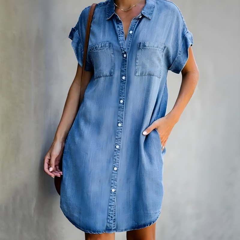 Olivia | Effortless Denim Shirt Dress