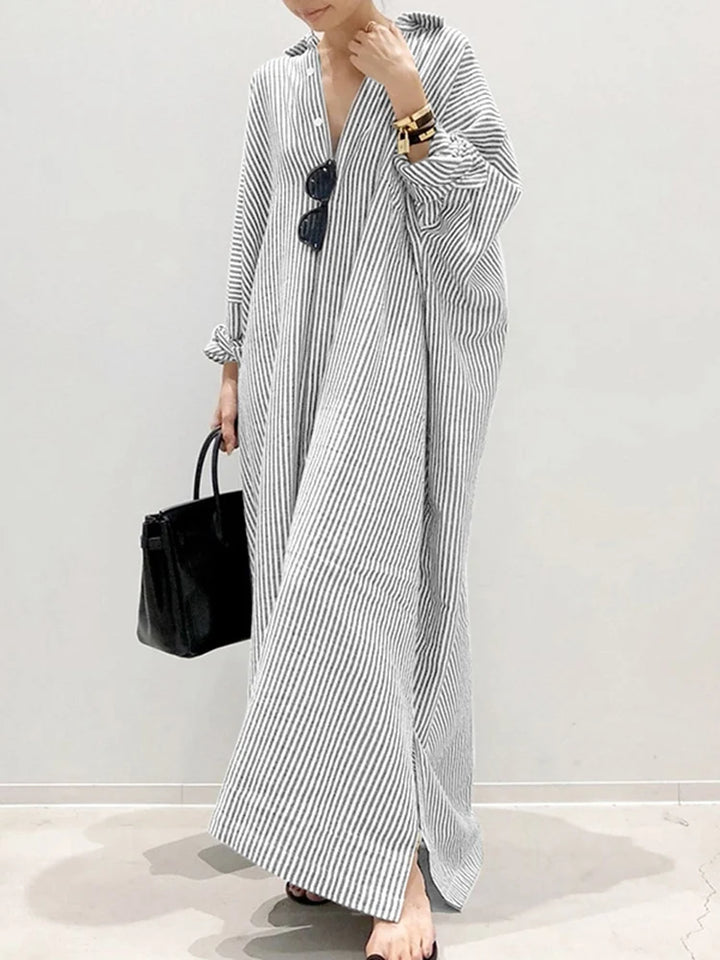 Vivienne | Striped Long Shirt Dress